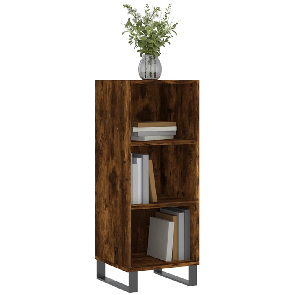 vidaXL 3 Shelf Smoked Oak Sideboard Image 3