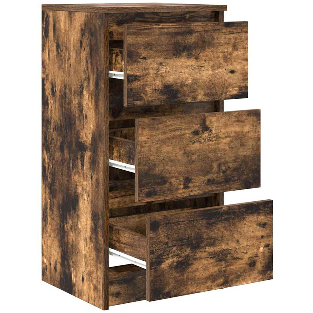 vidaXL 3 Drawer Smoked Oak Sideboard Image 5