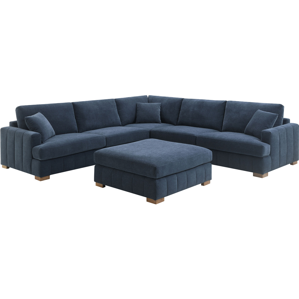 Arden Corner Sofa with Footstool Navy Image 2