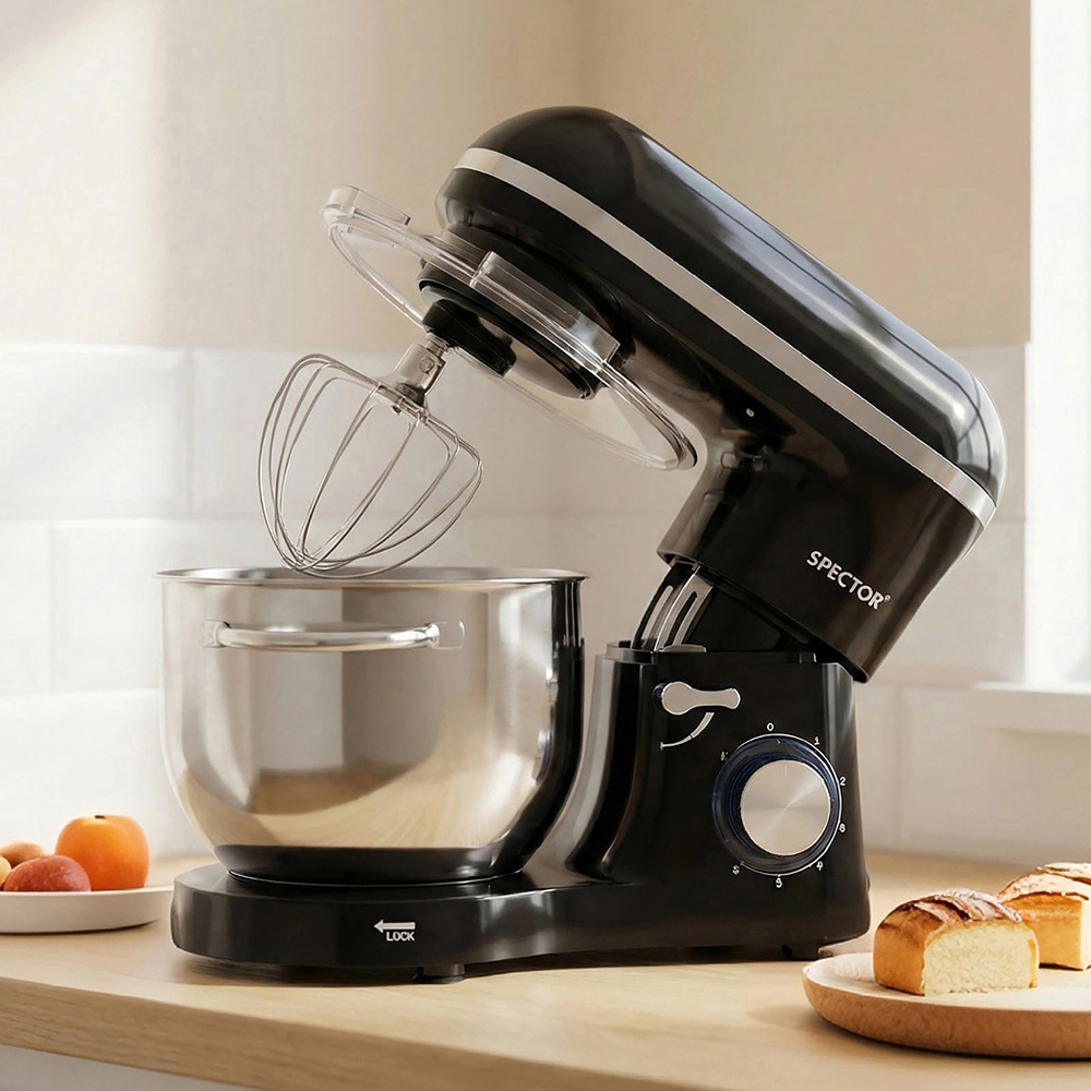Spector MIX1002-6.2L-UK Stainless Steel Mixing Bowl Electric Stand Mixer 6.2L 1400W Image 2