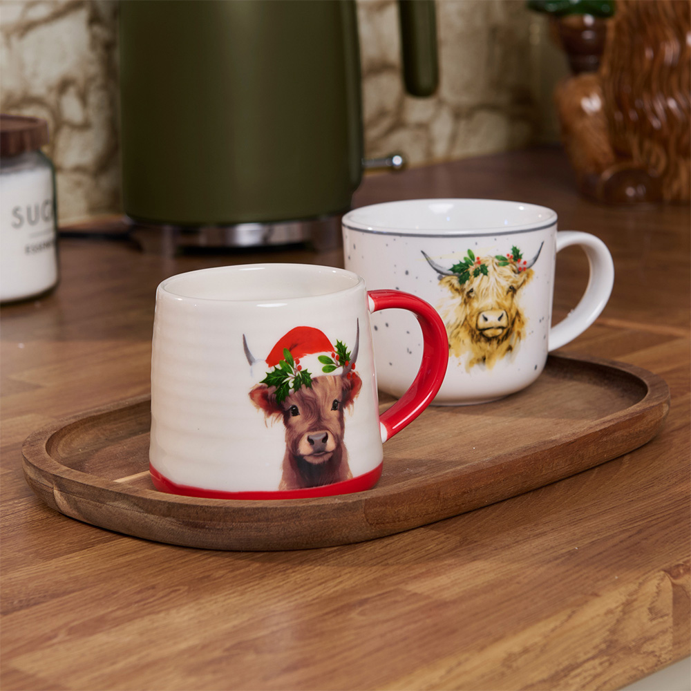 Highland Cow Santa Hat Mug Image 2