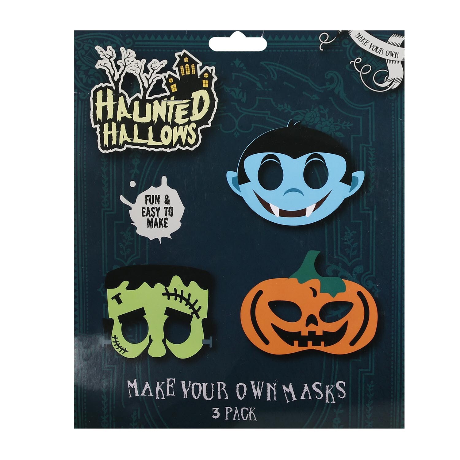 Pack of Three Make Your Own Halloween Masks Image