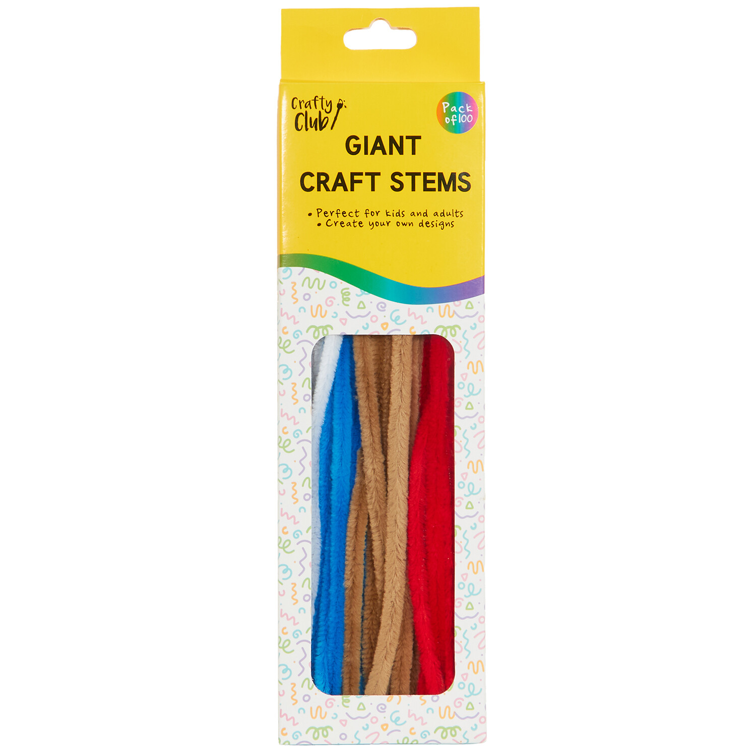 Pack of 100 Giant Craft Stems - Multicolour Image 1