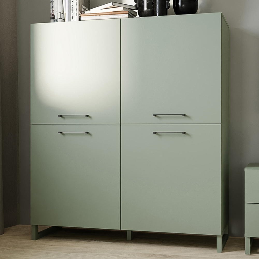 Florence Sali 4 Door Sage Green Highboard Image 1