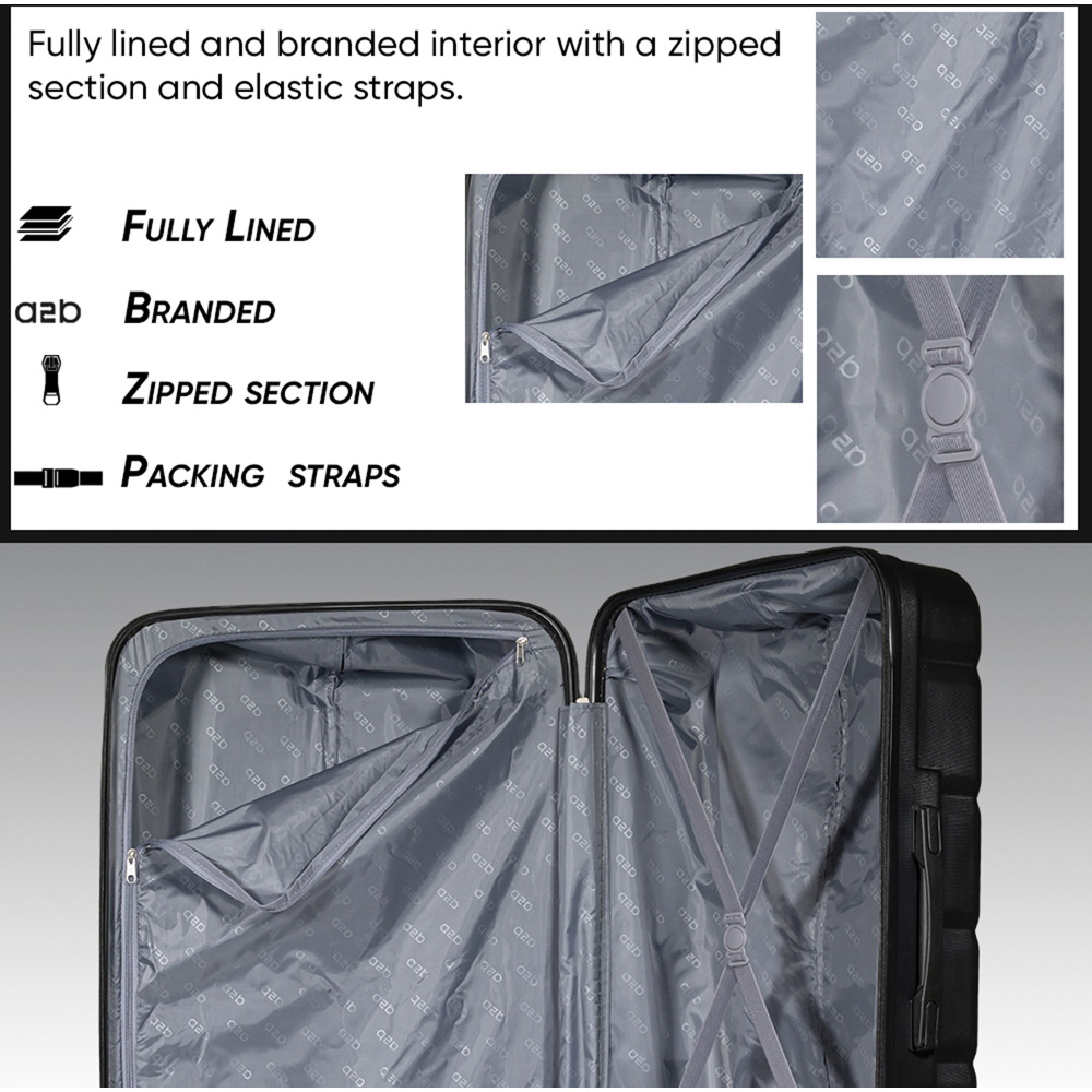 A2B Exodus 26 inch Black Hard Shell Hold Suitcase Image 4