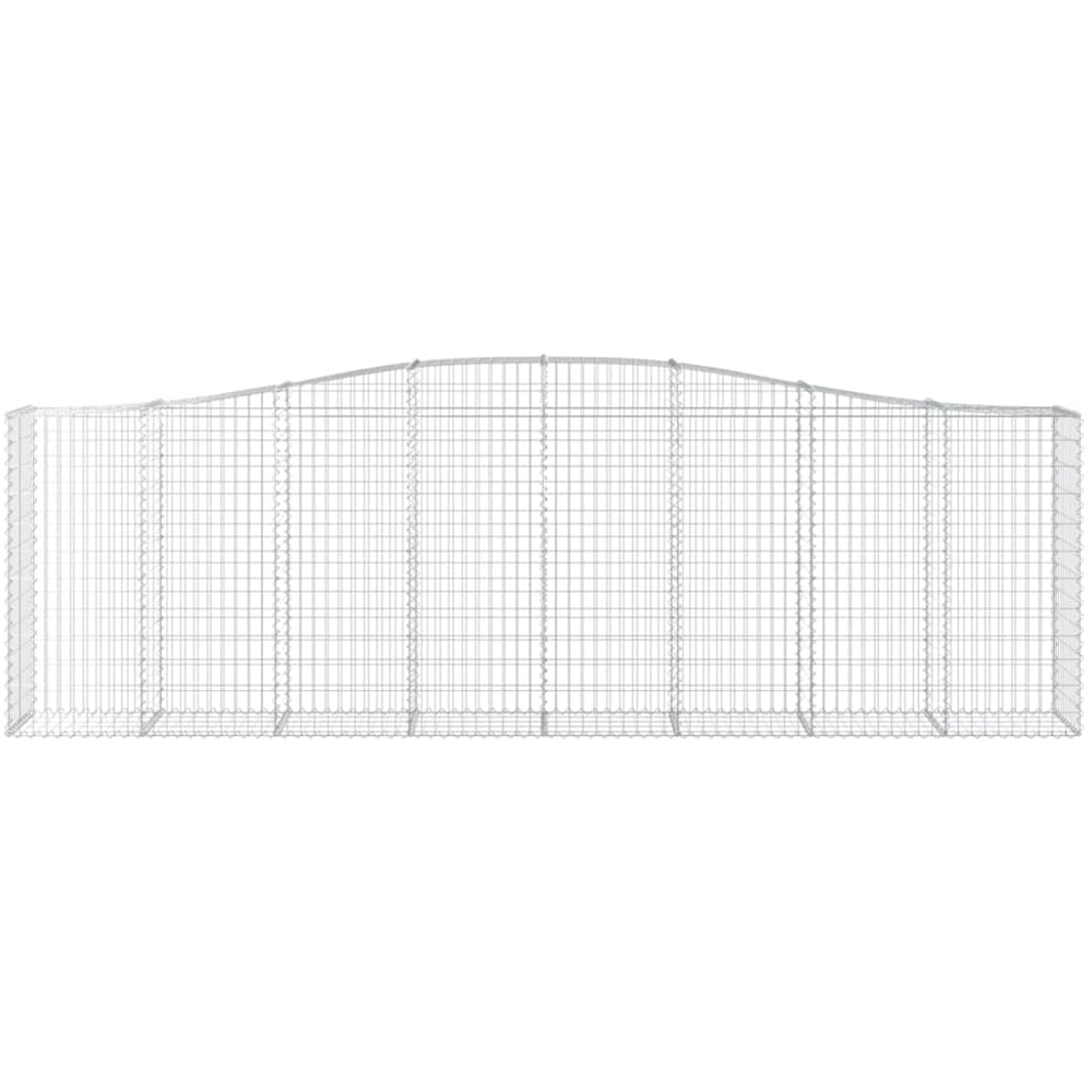 vidaXL Silver Galvanised Iron Arched Gabion Basket 400 x 50 x 120/140cm 3 Pack Image 2