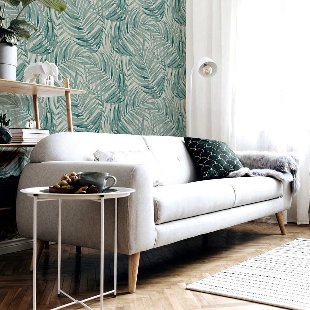 Arthouse Tropical Leaf Sage Green Wallpaper Image 3