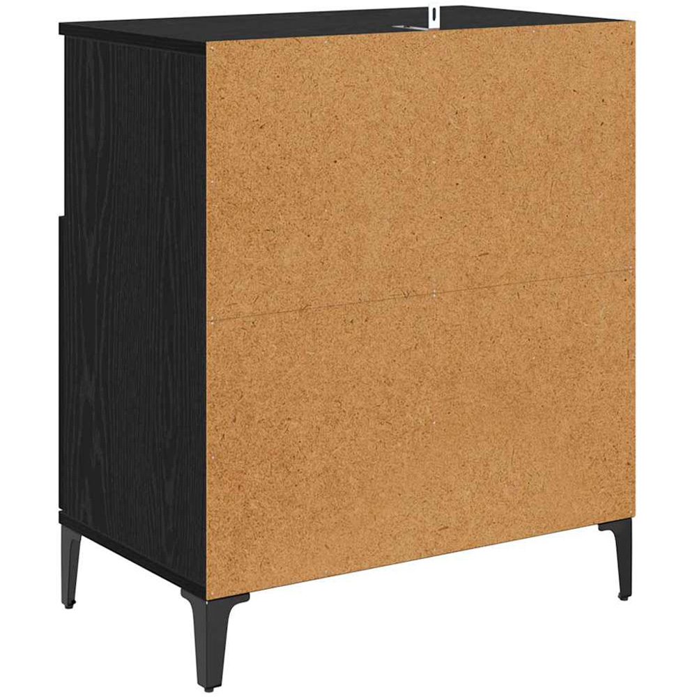 vidaXL 2 Door 2 Shelf Black Compact Sideboard Set of 2 Image 9