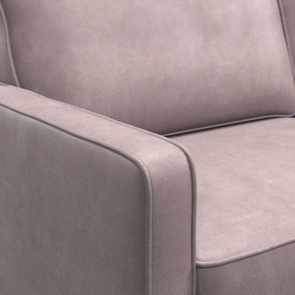 Bexhill 3 Seater Grey Faux Leather Sofa Image 3