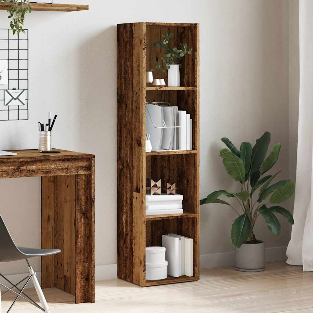 vidaXL 4 Shelf Old Wood Bookcase Image 9