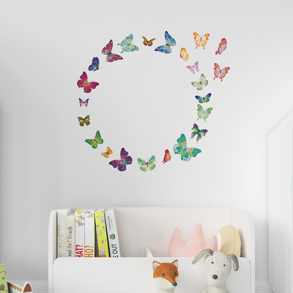 Walplus Kids Colourful Butterflies Self Adhesive Wall Stickers Image 1