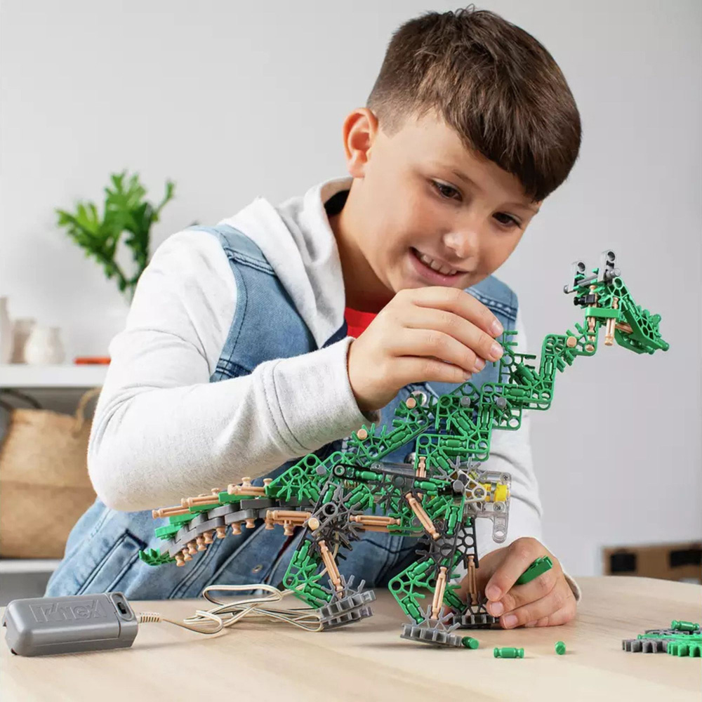 Basic Fun K'NEX Classics Motorised Green K'Nexosaurus Rex 2 Model Building Set 255 Piece Image 4