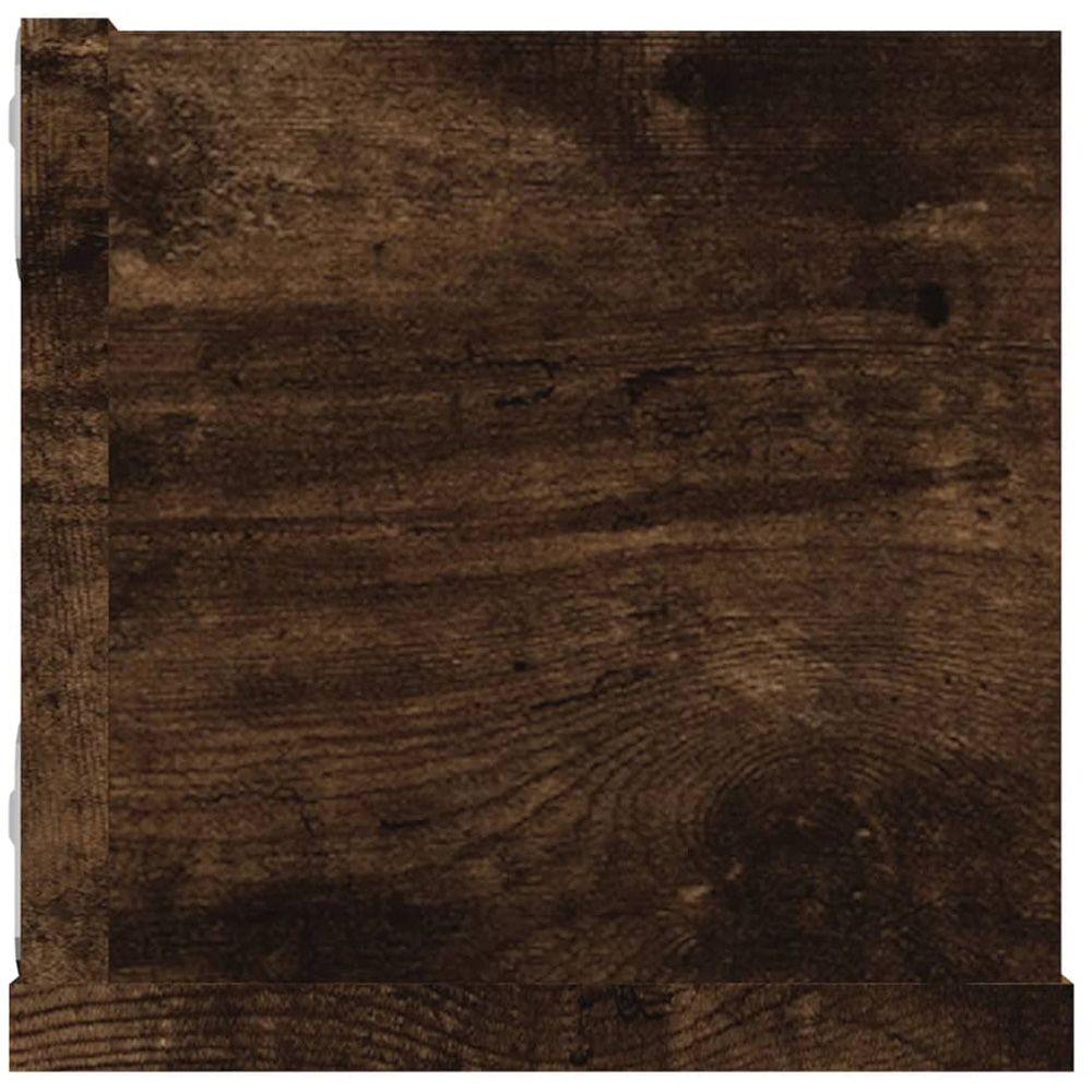 vidaXL 4 Shelf Smoked Oak CD Wall Shelf Image 4