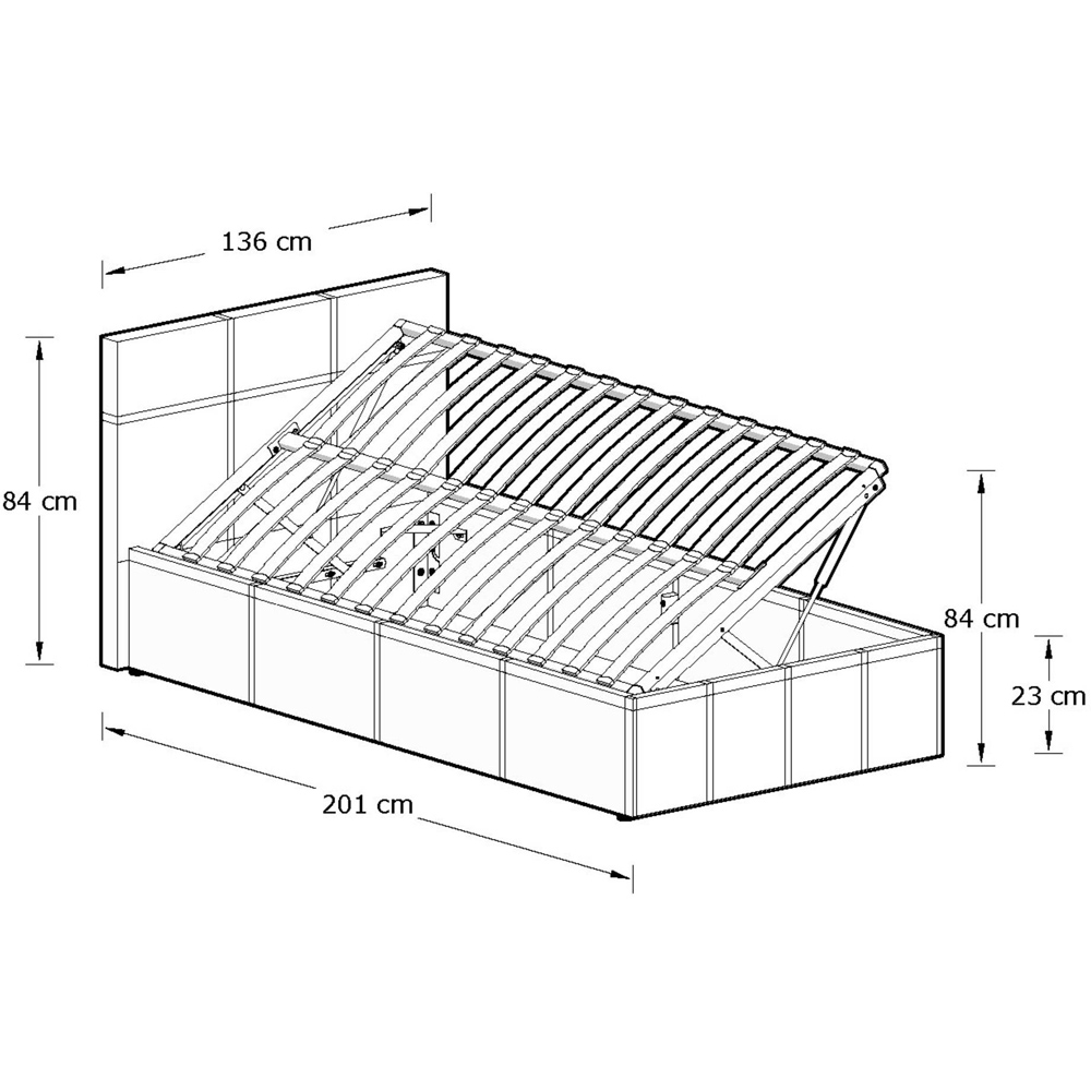 GFW Double Grey Side Lift Ottoman Bed Image 9