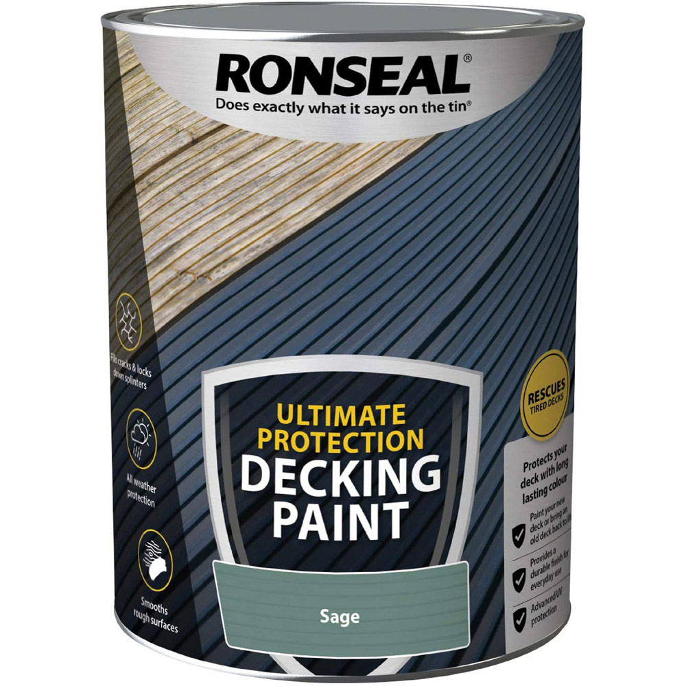 Ronseal Ultimate Protection Sage Decking Paint 5L Image 2