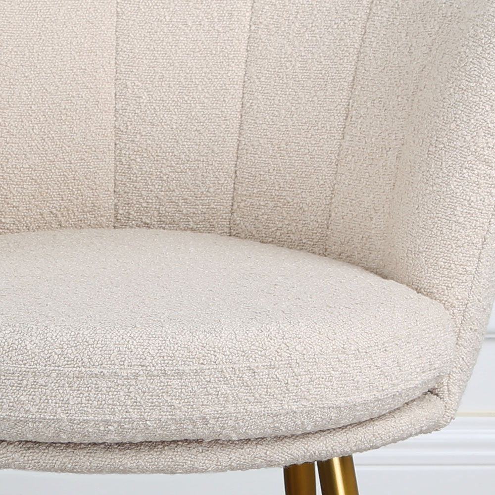 Flora Cream Boucle Accent Chair with Golden Legs Image 4