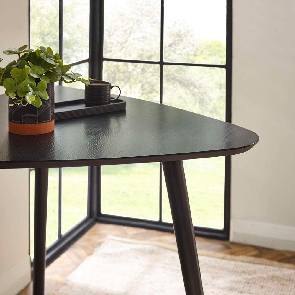 Julian Bowen Athena 3 Seater Black Triangular Dining Table Image 5