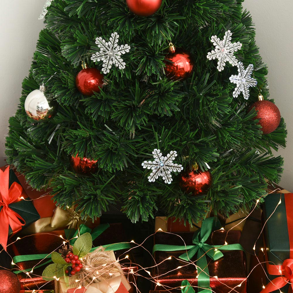 Everglow Fibre Optic Green Christmas Tree with Snowflakes 3ft Image 4