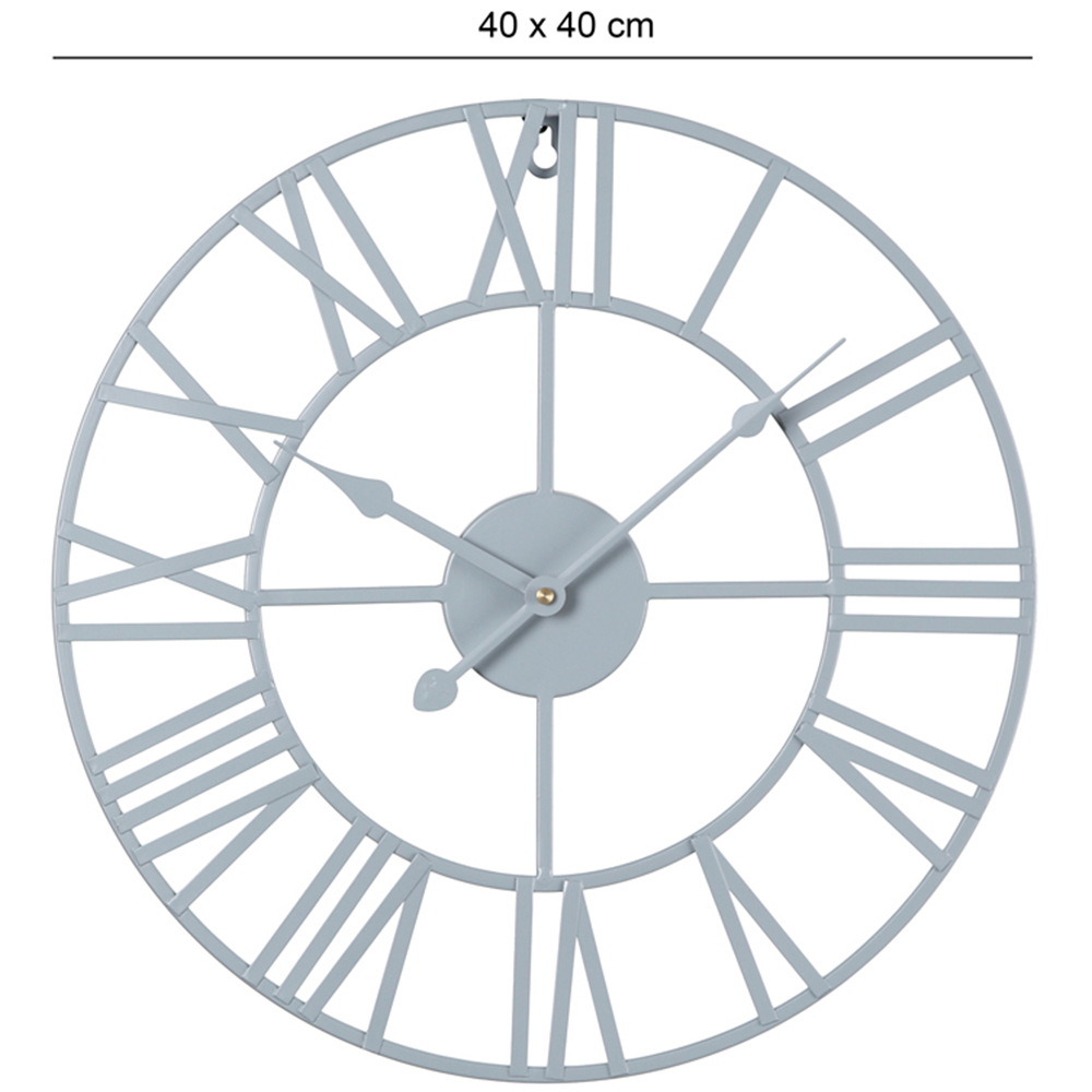 EOS Grey Skeleton Wall Clock with Roman Numerals 40cm Image 9