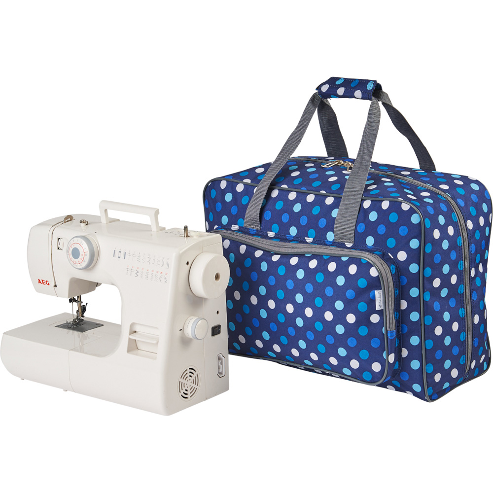 Sewing Online PT660-NAVY-POLKA Navy Polka Sewing Machine Bag 33 x 45.7 x 20.32cm Image 2