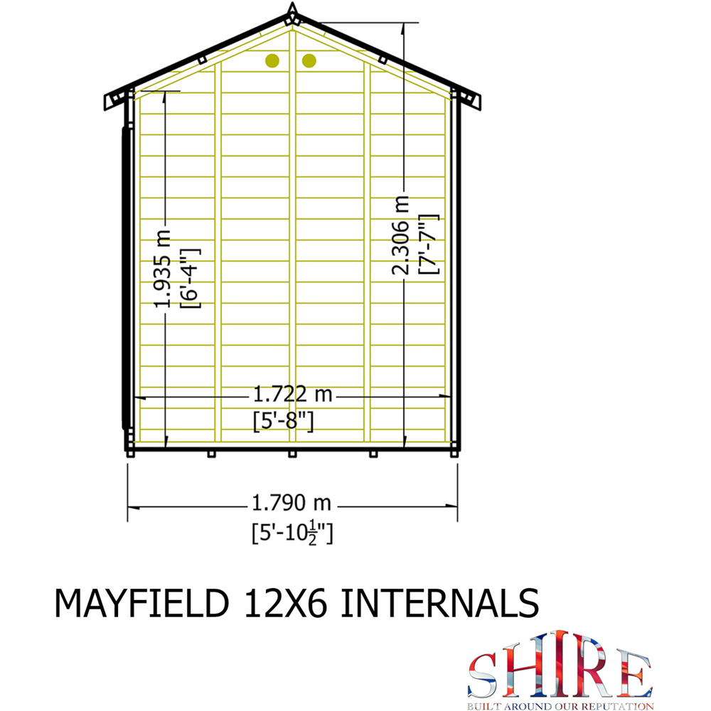 Shire Mayfield 12 x 6ft Double Door Traditional Summerhouse Image 8
