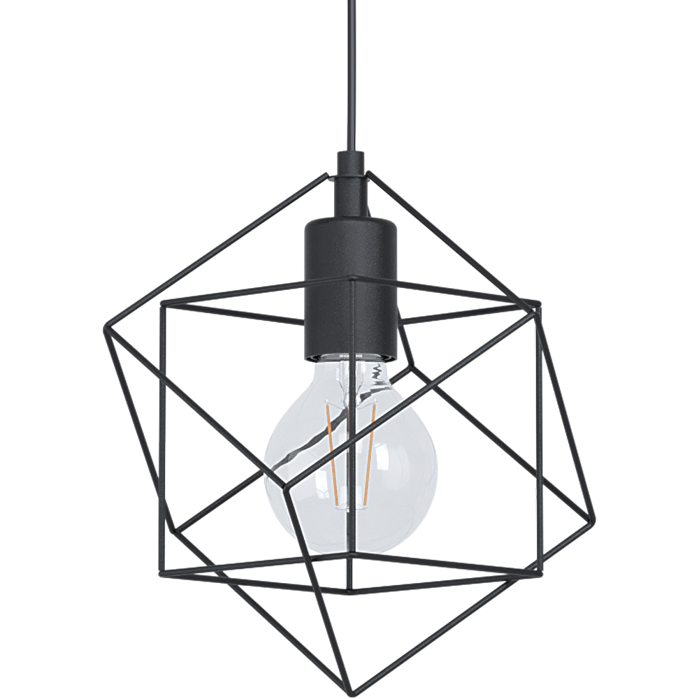 EGLO Straiton 3 Light Black Steel Geometric Pendant Lampshade Image 3