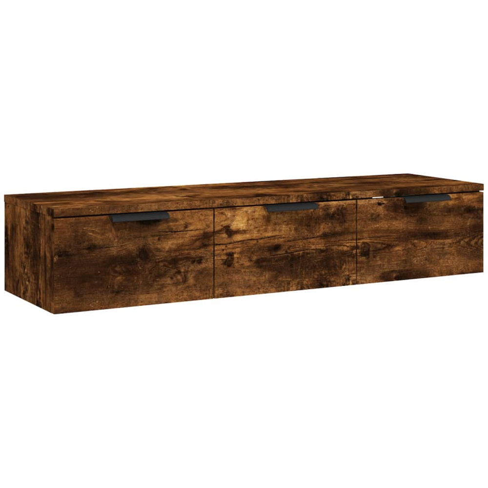 vidaXL 3 Drawer Smoked Oak Wooden Wall Cabinet Image 2