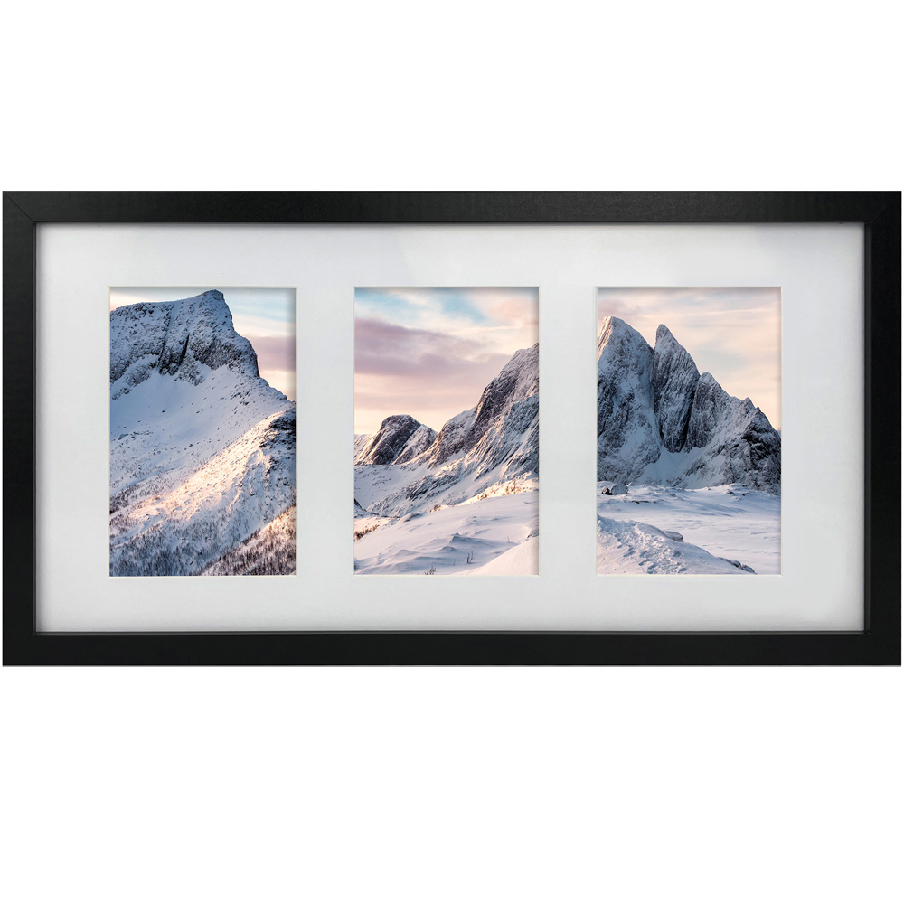 Innoteck Essentials 3 in 1 Matt Black Wooden Photo Frame Image 1