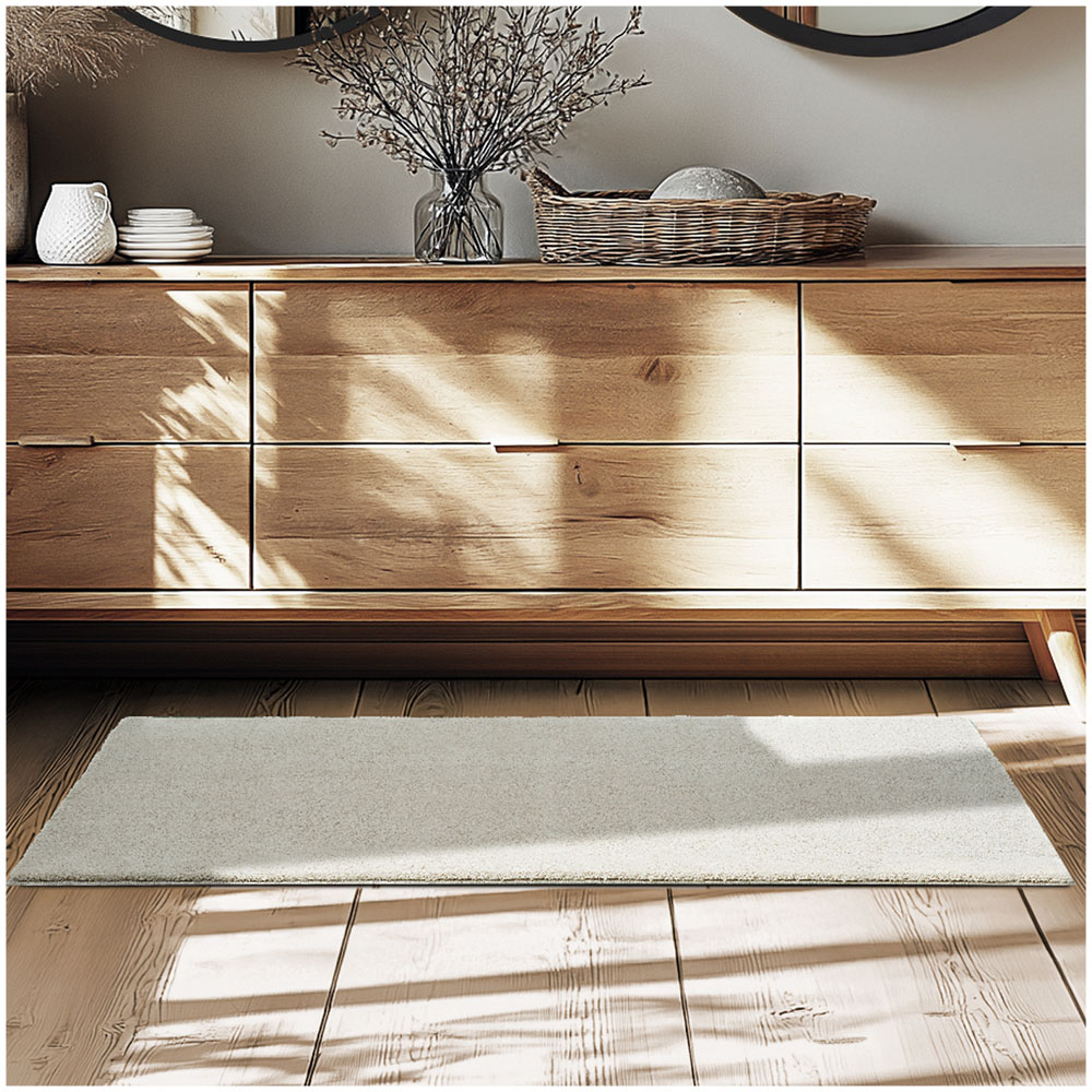 tectake Zonelle Sand Short Pile Ultra Soft Rug 110 x 60cm Image 2