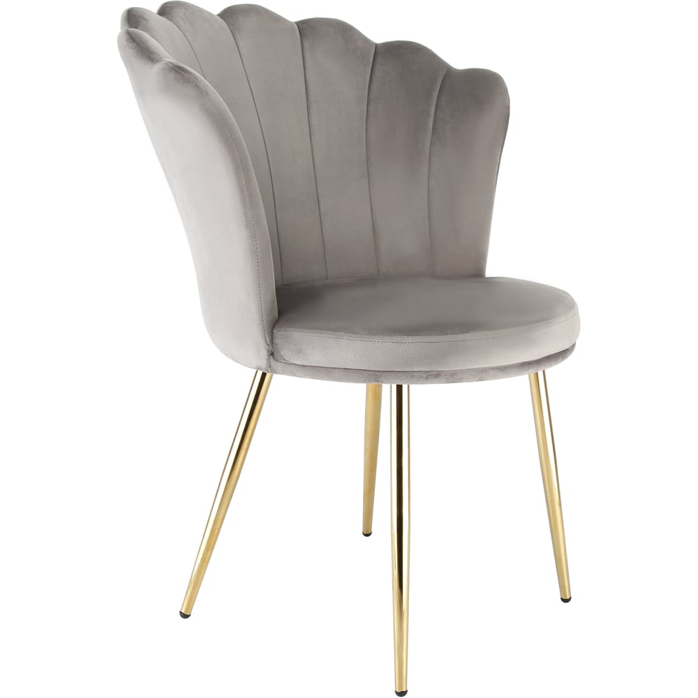 Mini Flora Set of 2 Grey Velvet Dining Chair Image 4