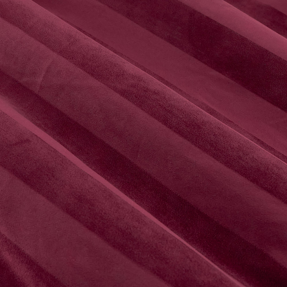 Paoletti Regency Burgundy Stripe Velvet Lined Eyelet Curtains 168 x 229cm Image 4