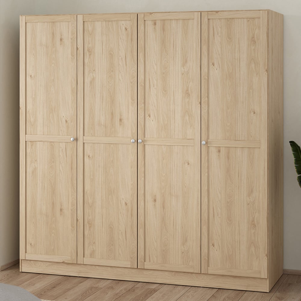Florence Brande 4 Door Jackson Hickory Oak Wardrobe Image 1