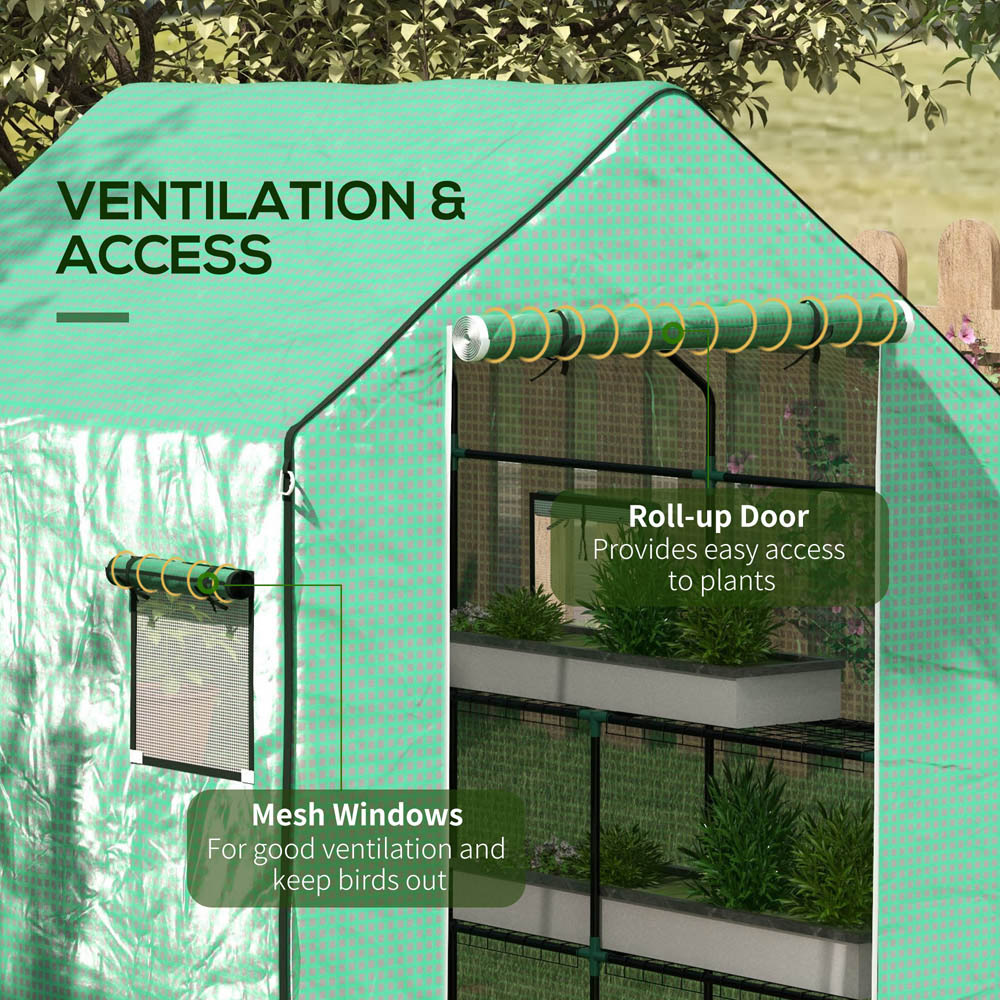 Outsunny 6.2 x 4.5 x 4.6ft Green Walk In Replacement Greenhouse Cover Image 6