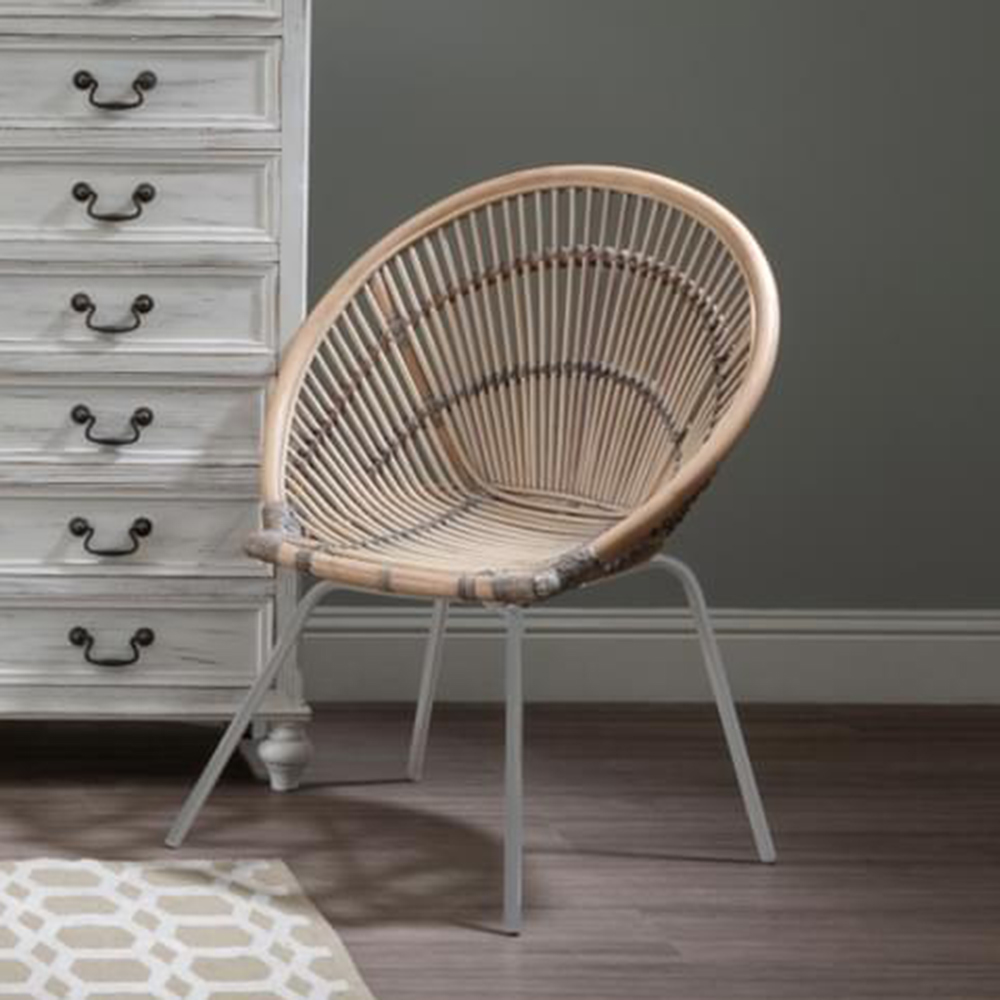 Interiors by Premier Lagom White Washed Natural Rattan Chair Image 1