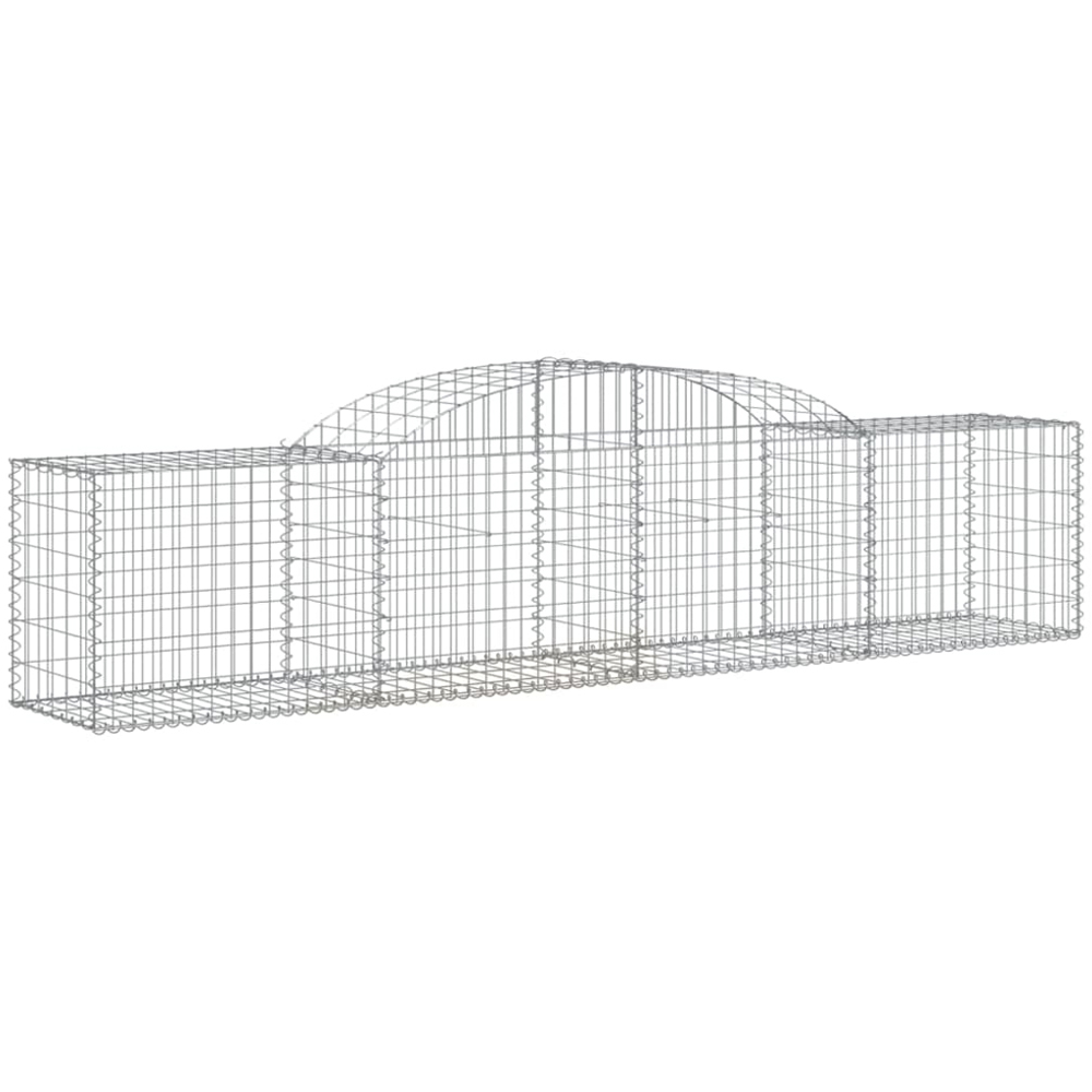 vidaXL Silver Galvanised Iron Arched Gabion Basket 300 x 50 x 60/80cm 2 Pack Image 1