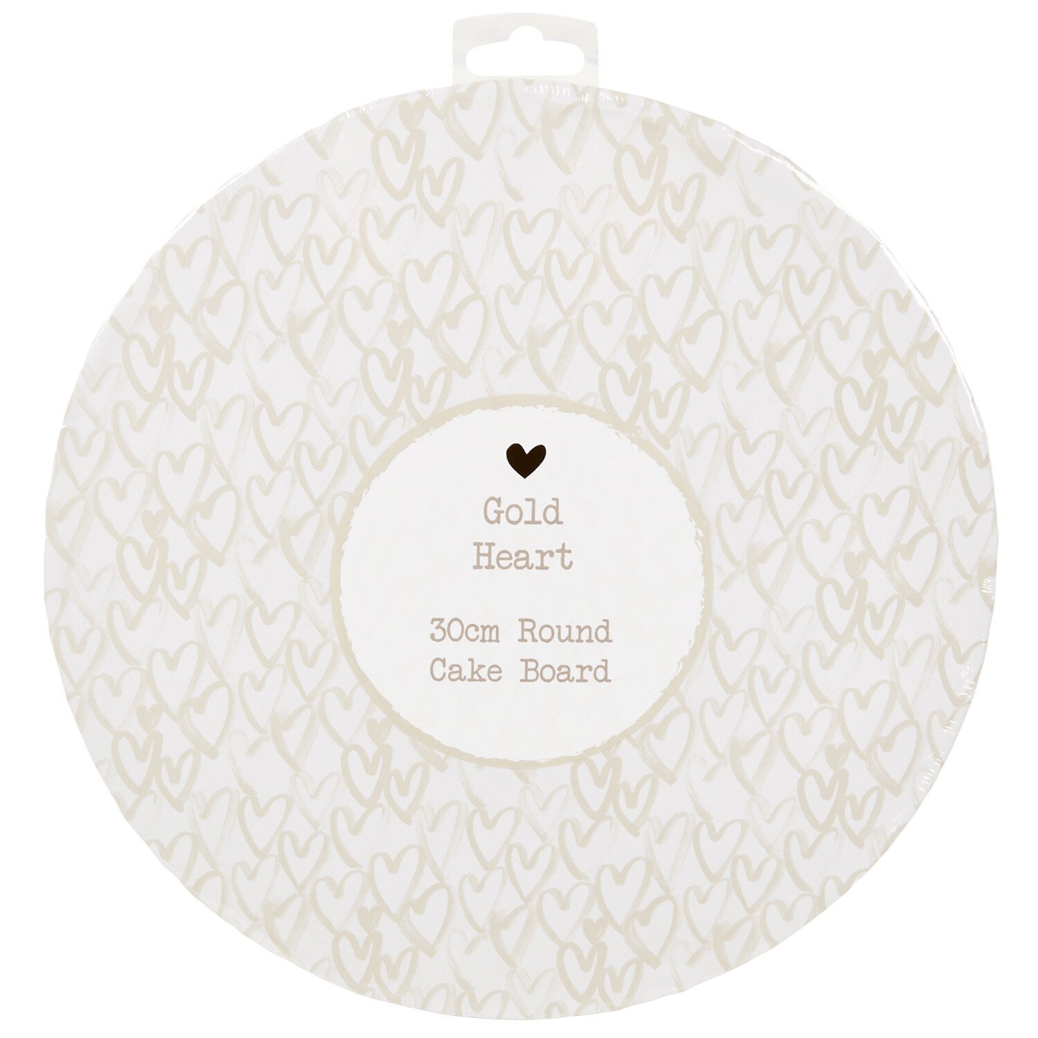 Hearts Round Cake Board - Neutral Image 1