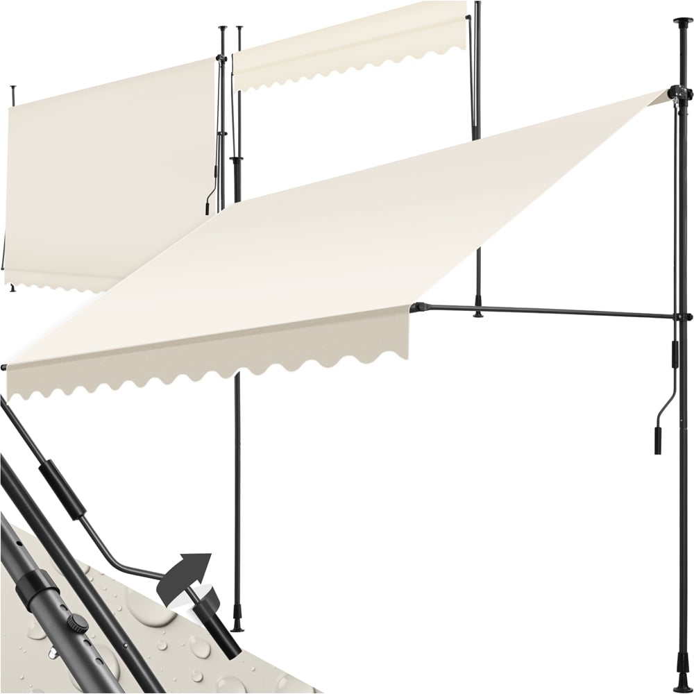 tectake Beige Retractable Awning 3 x 1.8m Image 2