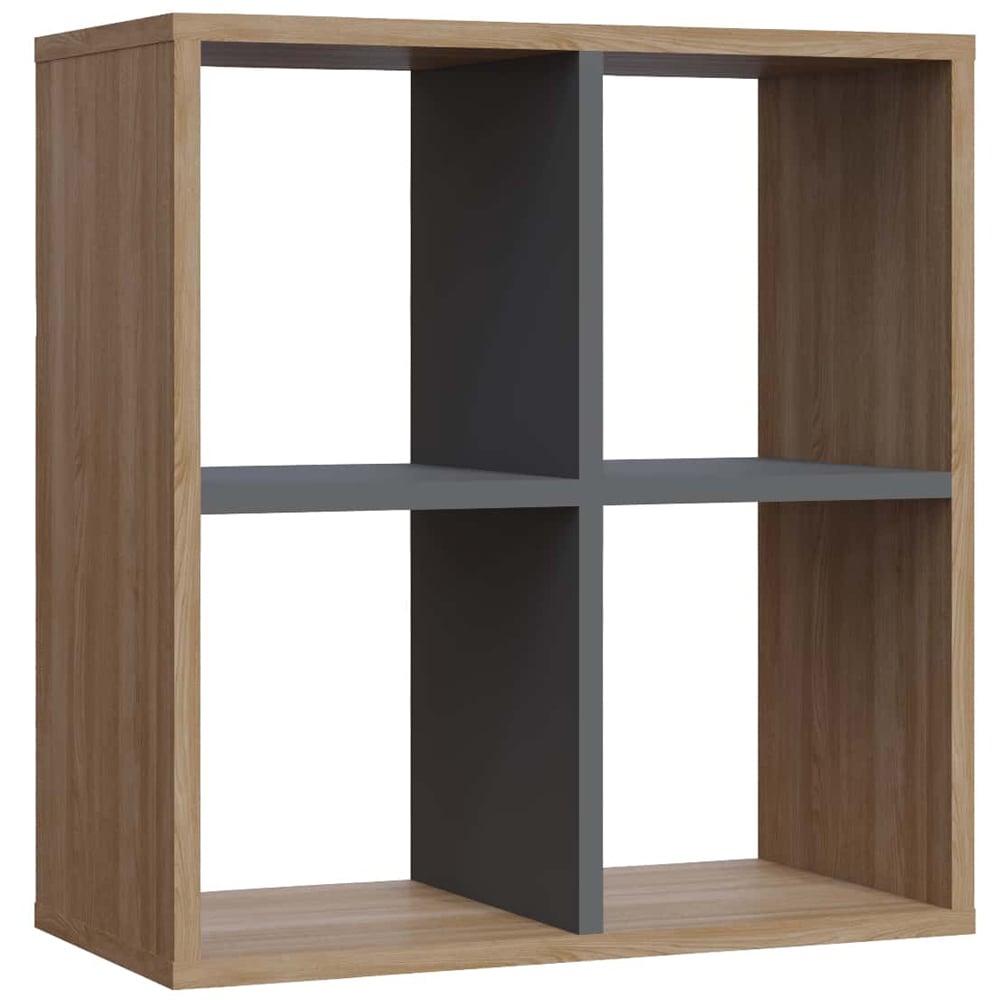 Decorotika Hansen 4 Shelf Oak and Anthracite Side Table Image 2