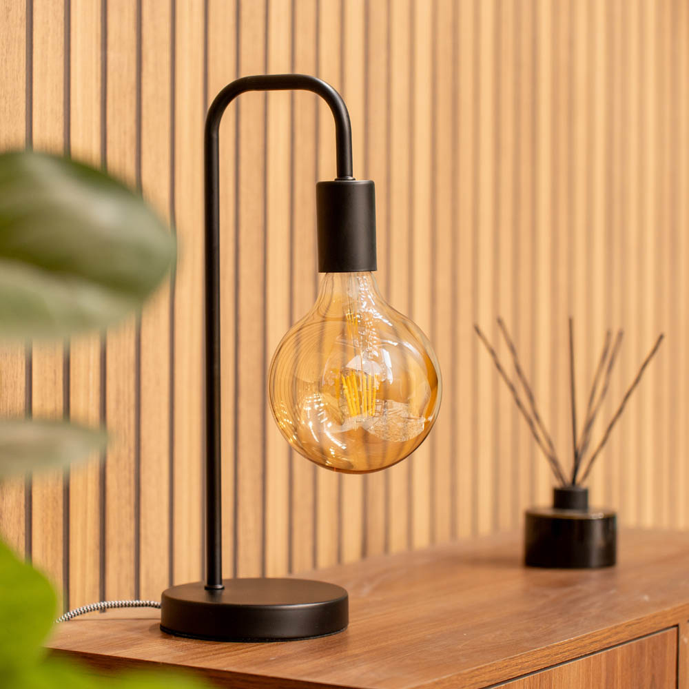 ValueLights Bronx Black Metal LED Table Lamp Image 2