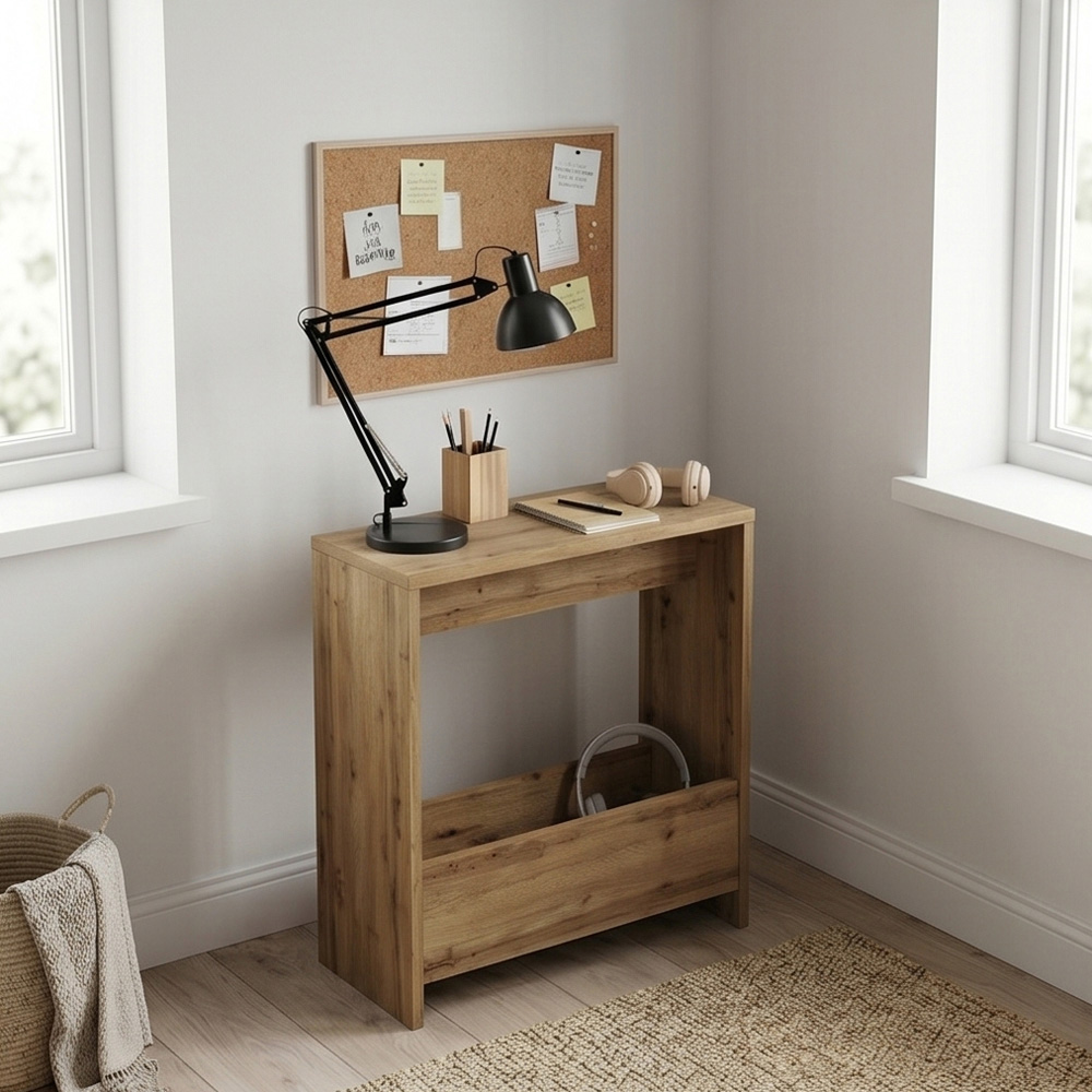 Shefa Line Focus Single Shelf Wotan Oak Slim Side Table Image 5