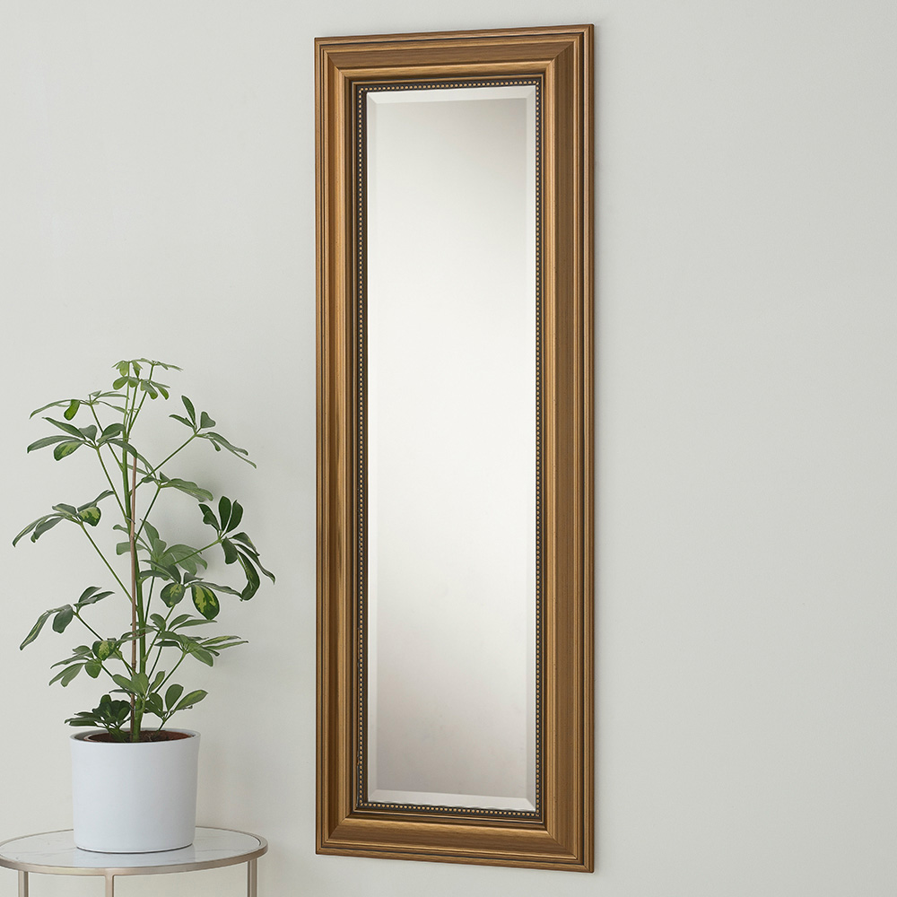 Yearn Gold Classic Beaded Framed Dressing Mirror 131 x 47cm Image 2