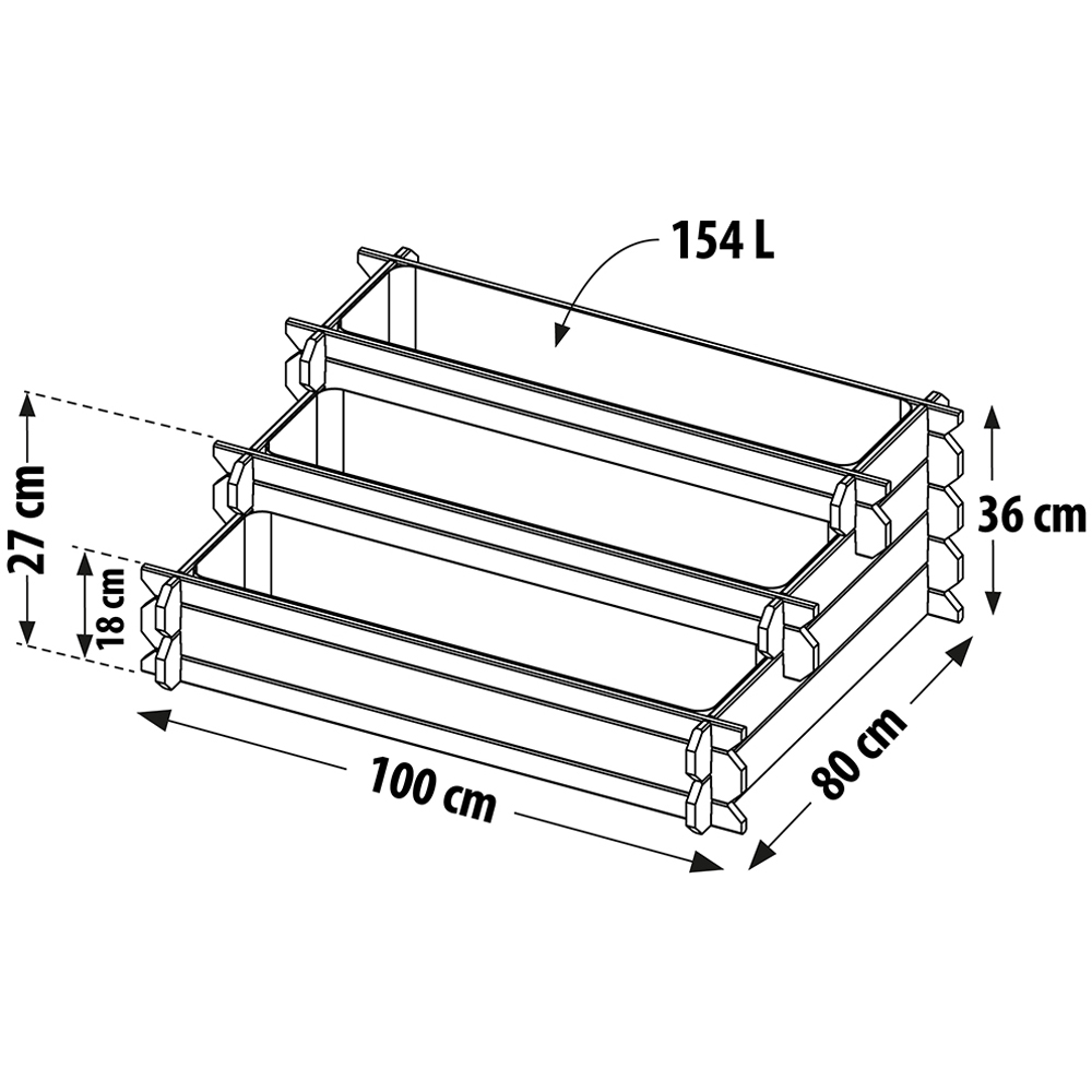Cerland Angelic 3-Tier Wooden Raised Garden Bed Image 4