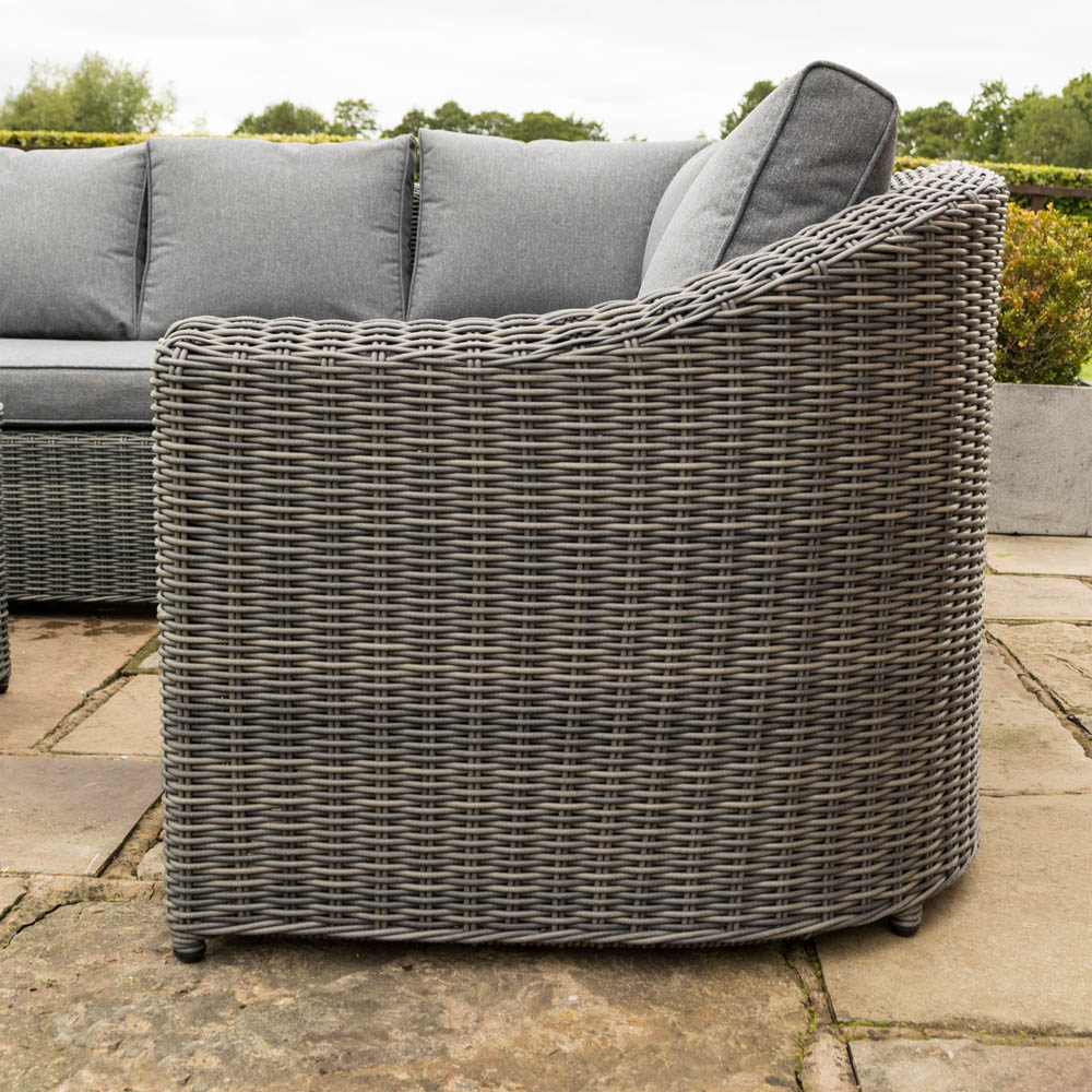 Rowlinson Bunbury 5 Seater Grey Rattan Weave Corner Sofa Set Image 4