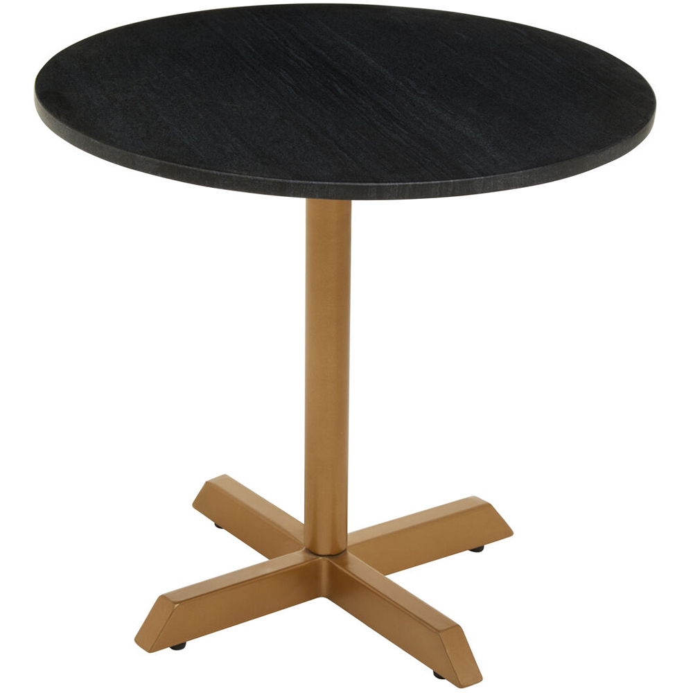 Premier Housewares Round Black Marble Top Side Table Set of 2 Image 2