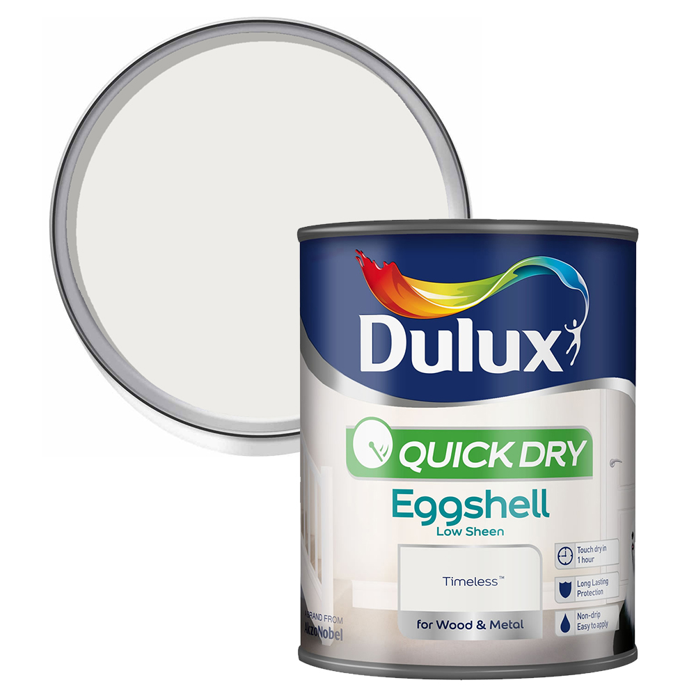 Dulux Quick Dry Wood and Metal Timeless Eggshell Paint 750ml Image 1