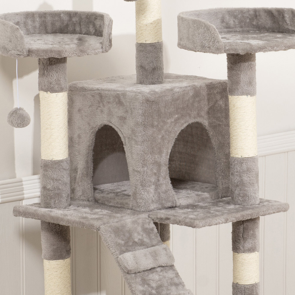 Multi-Level Cat Activity Tower Grey Image 5