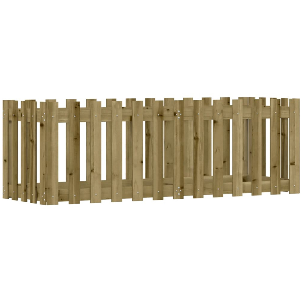 vidaXL Brown Impregnated Solid Pine Wood Fence Design Raised Garden Bed 50 x 150 x 50cm Image 3