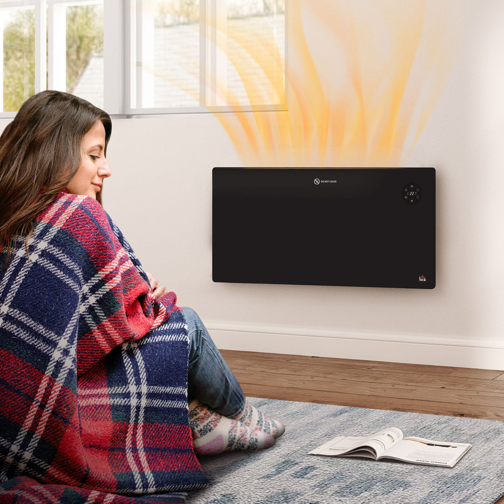 HOMCOM Black Electric Convector Heater with LED Display and Remote 2000W Image 4