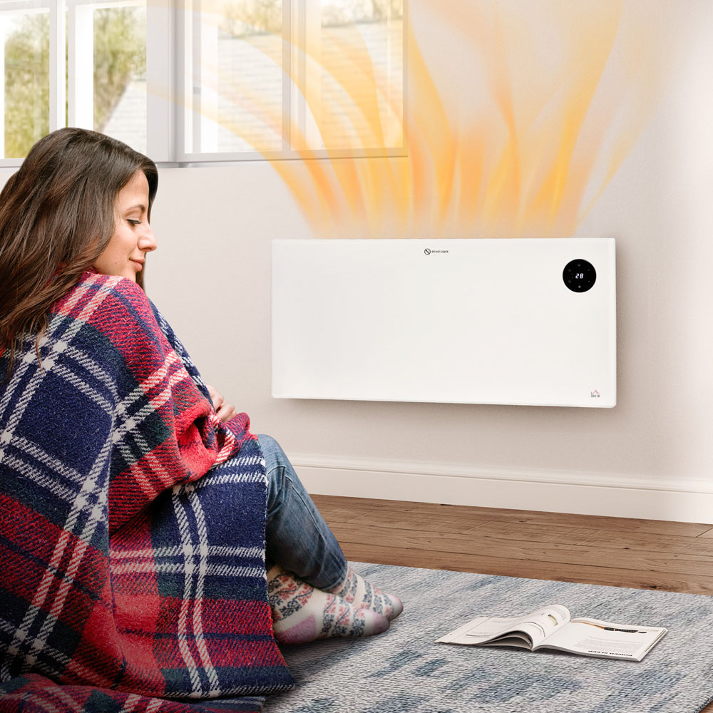HOMCOM White Electric Convector Heater with LED Display and Remote 2000W Image 5