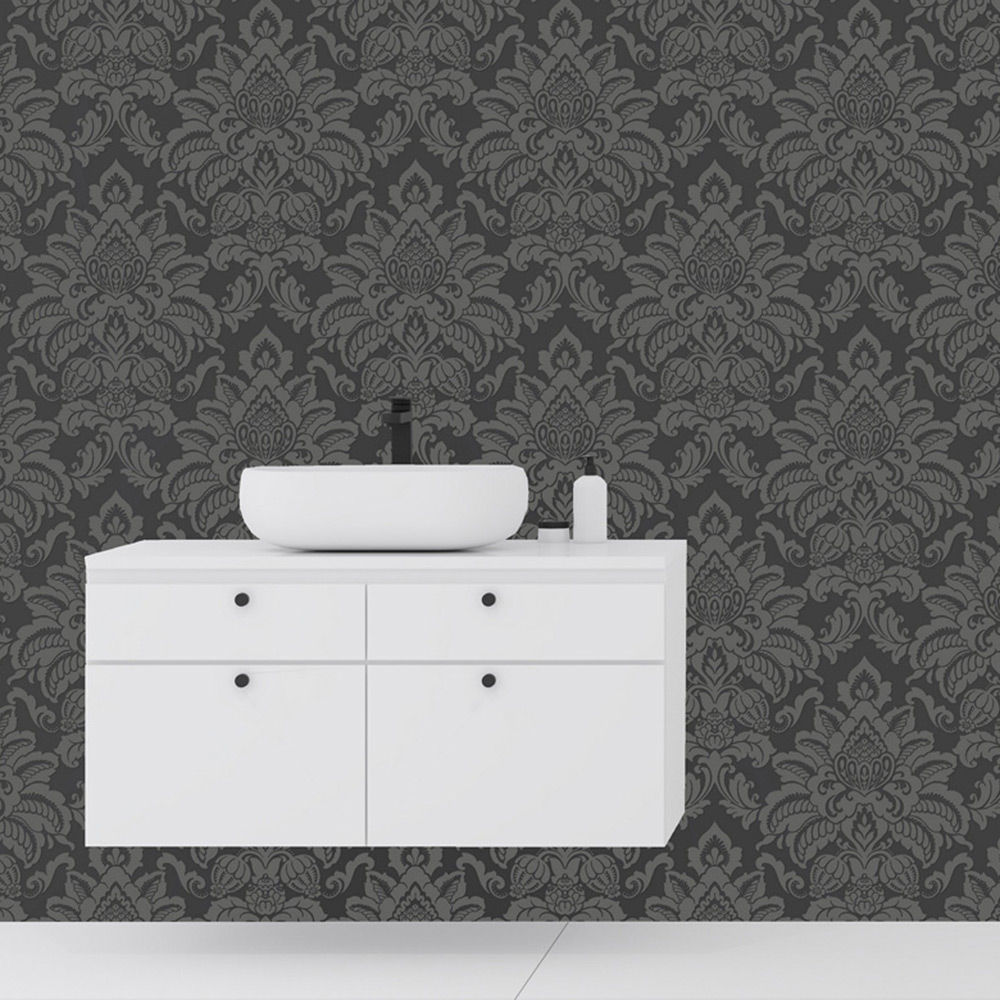 Arthouse Glisten Gunmetal Grey Wallpaper Image 4